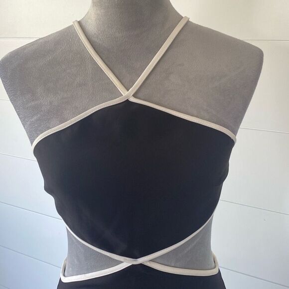 Zara mini dress black with white trim - Picture 7 of 9